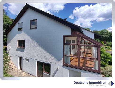 Ansicht West Süd Drohne - Doppelhaushälfte mit 139,50 m² in Nürtingen zum Kaufen