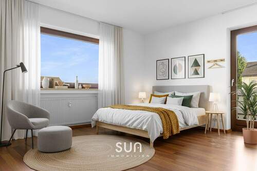 Schlafzimmer - 5 Zimmer Etagenwohnung zum Kaufen in Bayern - Krumbach Schwaben