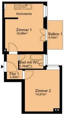 03 W3436.jpg - Etagenwohnung mit 42,50 m&sup2; in Riesa zur Miete