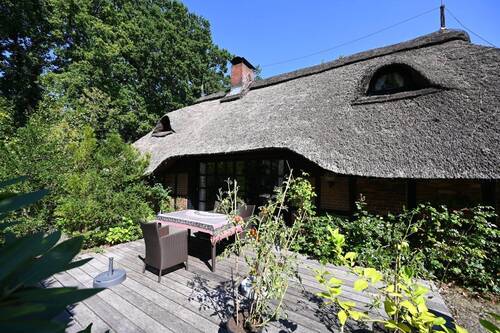 Gebäudeansicht - Reetgedecktes Bauernhaus auf herrlichem Grundstück