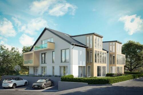 Außenansicht für Exposé - NEUBAU-PROVISONSFREI! Klasse 3 -Zi. Whg. im 1. Obergeschoss mit sonnigem Balkon
