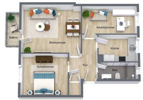 Landhausstraße Güntzelkiez - 3D - 4.OG - 