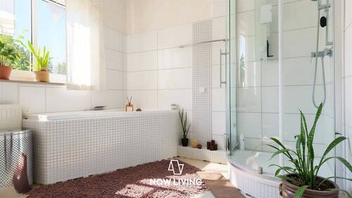 Badezimmer mit Sauna - 