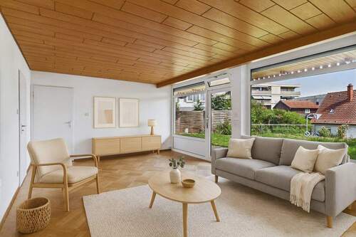 Wohnzimmer gestaged - 5 Zimmer Doppelhaushälfte in Waiblingen