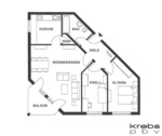Grundriss - 3 Zimmer Etagenwohnung zur Miete in Wittlich