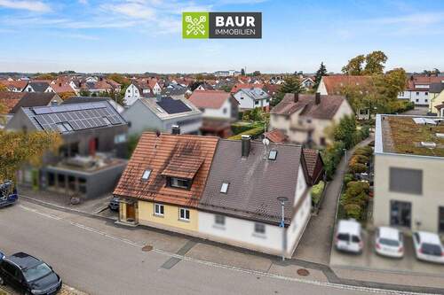 Luftbild - 4 Zimmer Doppelhaushälfte in Langenau