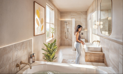 Badezimmer - 5 Zimmer Doppelhaushälfte zum Kaufen in Osnabrück