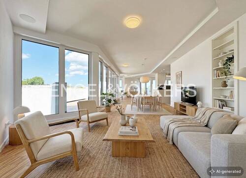 [KI-generiertes Foto] Wohnbereich - Exklusives Penthouse in Bestlage von Bad Nauheim am Kurpark