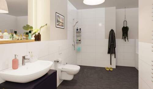 Bad mit bodengleicher Dusche - Etagenwohnung mit 72,90 m&sup2; in Berlin zum Kaufen