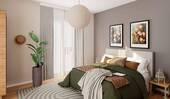 Ein Schlafzimmer, das Ruhe schenkt – mit natürlichem Licht dank bodentiefer Fenster und direktem Zugang zur Dachterrasse - 2 Zimmer Etagenwohnung zum Kaufen in Berlin