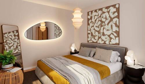 Schlafzimmer mit Zugang zur Dachterrasse - 2 Zimmer Etagenwohnung in Berlin