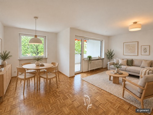 Wohnen/Essen - Zugang zu Loggia - Einrichtungsbeispiel - 