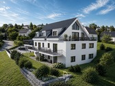 Visualisierung Aussenansicht - 3 Zimmer - Neubau mit 5 Wohneinheiten „Am Fuß der Frankenwarte“ in Massivbauweise- Hier WE 3