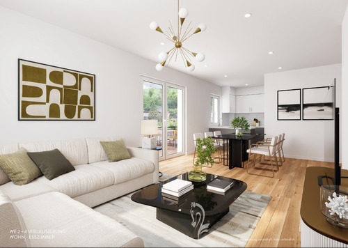 Visualisierung Wohn,- Esszimmer - Etagenwohnung mit 88,00 m&sup2; in Höchberg zum Kaufen