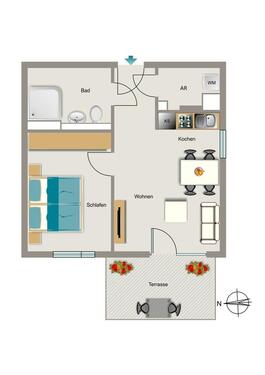 Foto - 2 Zimmer Erdgeschoßwohnung zur Miete in Neuss