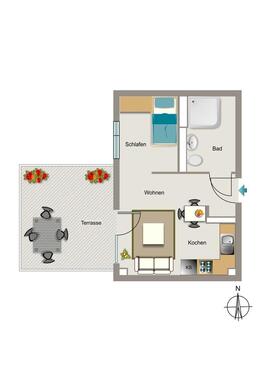 Foto - 1 Zimmer Etagenwohnung zur Miete in Neuss