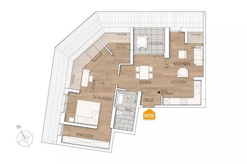 Foto - 2 Zimmer Dachgeschoßwohnung zur Miete in Rheinau