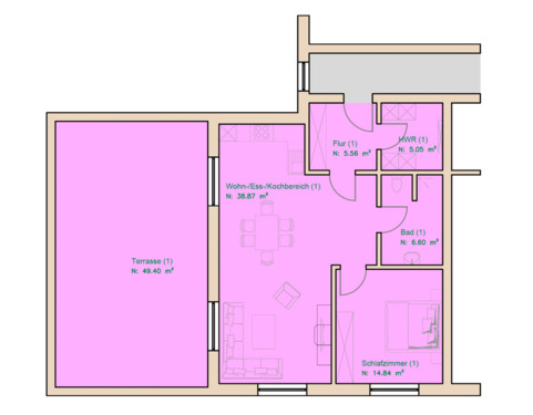 Foto - Moderne 2-Zimmer-Wohnung mit großer Süd-West-Terrasse BJ 2022
