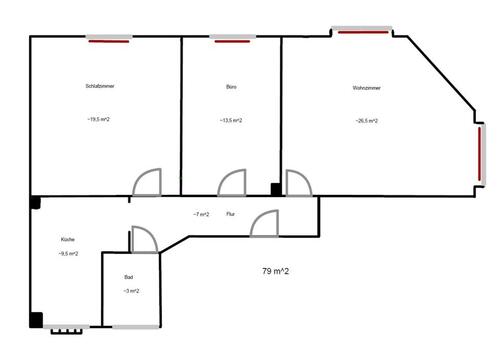 Foto - 3,5-Zimmer Wohnung 1. OG in Mannheim Neckarstadt West 1550€ Warm