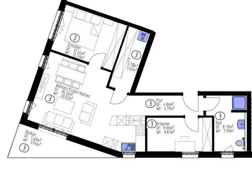 Foto - 3 Zimmer Etagenwohnung zur Miete in Osnabrück