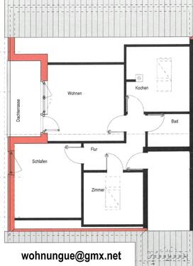 Foto - Helle 3 Zi. DG Wohnung mit Dachterrasse in ruhiger Lage