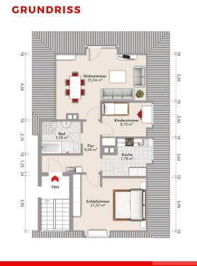 Foto - 3 Zimmer Dachgeschoßwohnung zur Miete in Wehrheim