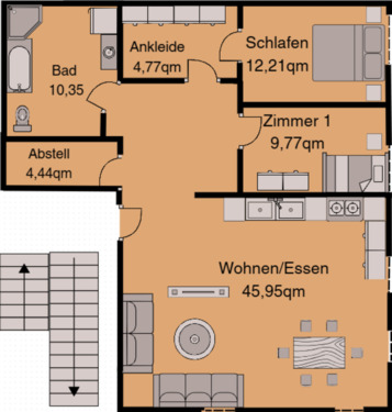 Foto - 3 Zimmer Etagenwohnung zur Miete in Reimlingen
