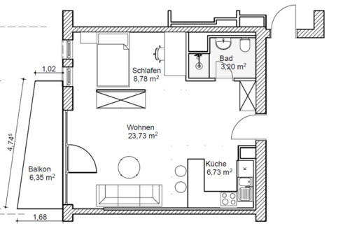 Foto - Renovierte Einzimmerwohnung Nähe HBF zu verkaufen