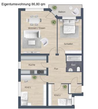 Foto - Sonnige 4-Zimmer-Wohnung in Nienburg (Weser)