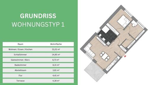 Foto - Exklusive Neubauwohnung mit Terrasse und Garten