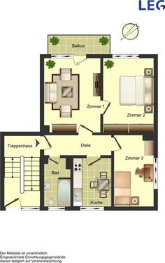 Foto - 3 Zimmer Etagenwohnung zur Miete in Bergkamen