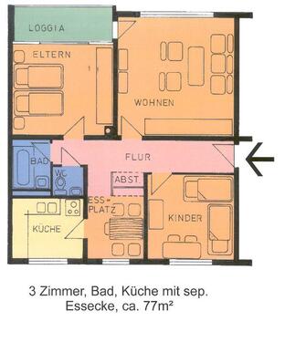 Foto - 3 Zimmer Etagenwohnung zur Miete in Kassel
