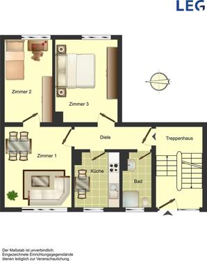 Foto - 3 Zimmer Etagenwohnung zur Miete in Bergkamen