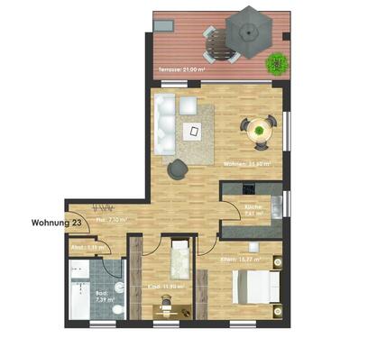 Foto - 3 Zimmer Erdgeschoßwohnung zur Miete in Beilngries