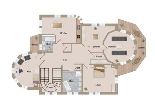 Foto - Elegantes Wohnen in Traumlage: 4 Zimmer, 157 qm Wohnfl., mit Gartennutzung