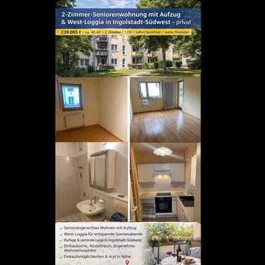 Foto - 2 Zimmer Wohnung Ingolstadt - 239.000,00&nbsp;EUR Kaufpreis, ca.&nbsp; 45,00&nbsp;m&sup2;