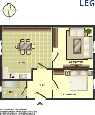 Foto - 2 Zimmer Dachgeschoßwohnung zur Miete in Beckum