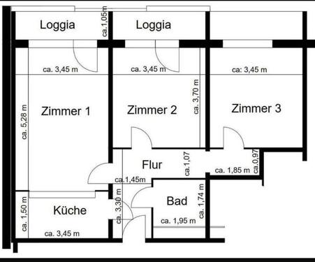 Foto - 3 Zimmer Etagenwohnung zur Miete in Cottbus