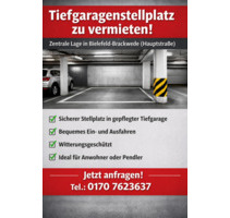 Tiefgaragenstellplatz in Bielefeld-Brackwede zu vermieten