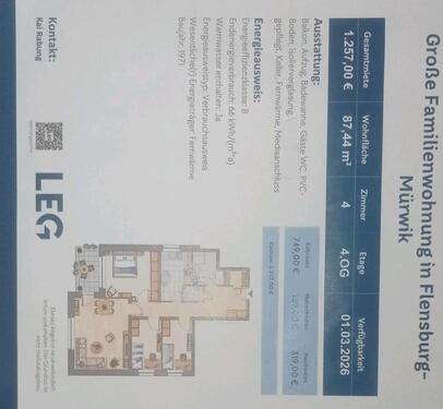 Foto - 4 Zimmer Wohnung - 1.257,00&nbsp;EUR Kaltmiete, ca.&nbsp; 87,40&nbsp;m&sup2;