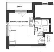 Helles 1-Zimmer-Studenten-Appartment mit Balkon - Linden