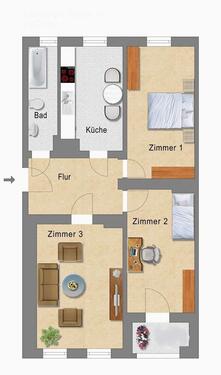 Foto - 3 Zimmer Etagenwohnung zur Miete in Dresden