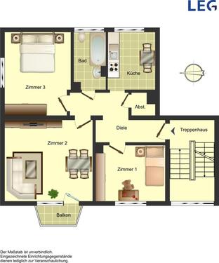 Foto - Demnächst frei! 3-Zimmer-Wohnung in Bergkamen Rünthe