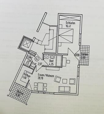 Foto - 2 ZKB Wohnung in 69469 Weinheim zu vermieten (01.12.)