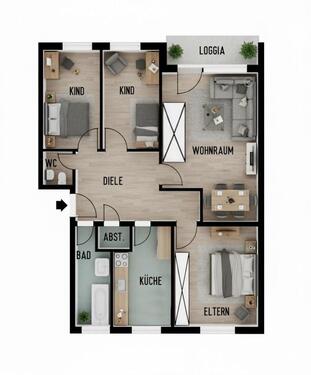 Foto - 4 Zimmer Etagenwohnung zum Kaufen in Lotte