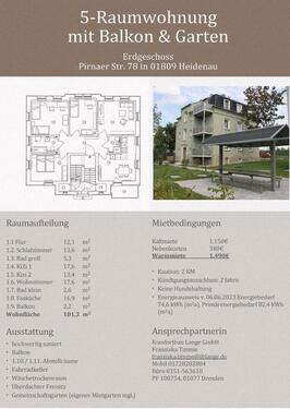 Foto - 5 Raumwohnung mit eigenem Mietgarten und Balkon
