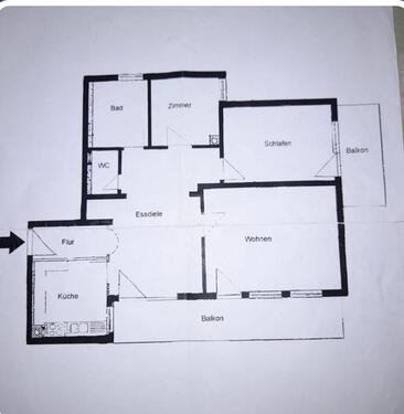 Foto - 3 zi Wohnung , Parkett , 89m2 2 Balkone Bad Wörishofen zentral