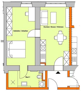 Foto - 1.5 Zimmer Hochparterre in Bensheim