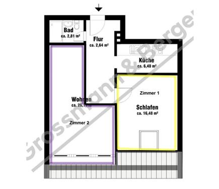 Foto - 1-Zimmer-Wohnung in 2-Zimmmer-Wohnung