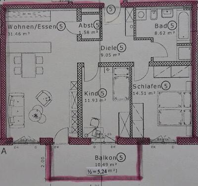 Foto - 3 Zimmer Etagenwohnung in Falkenstein